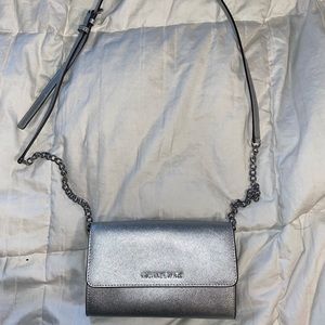 Michael Kors silver crossbody